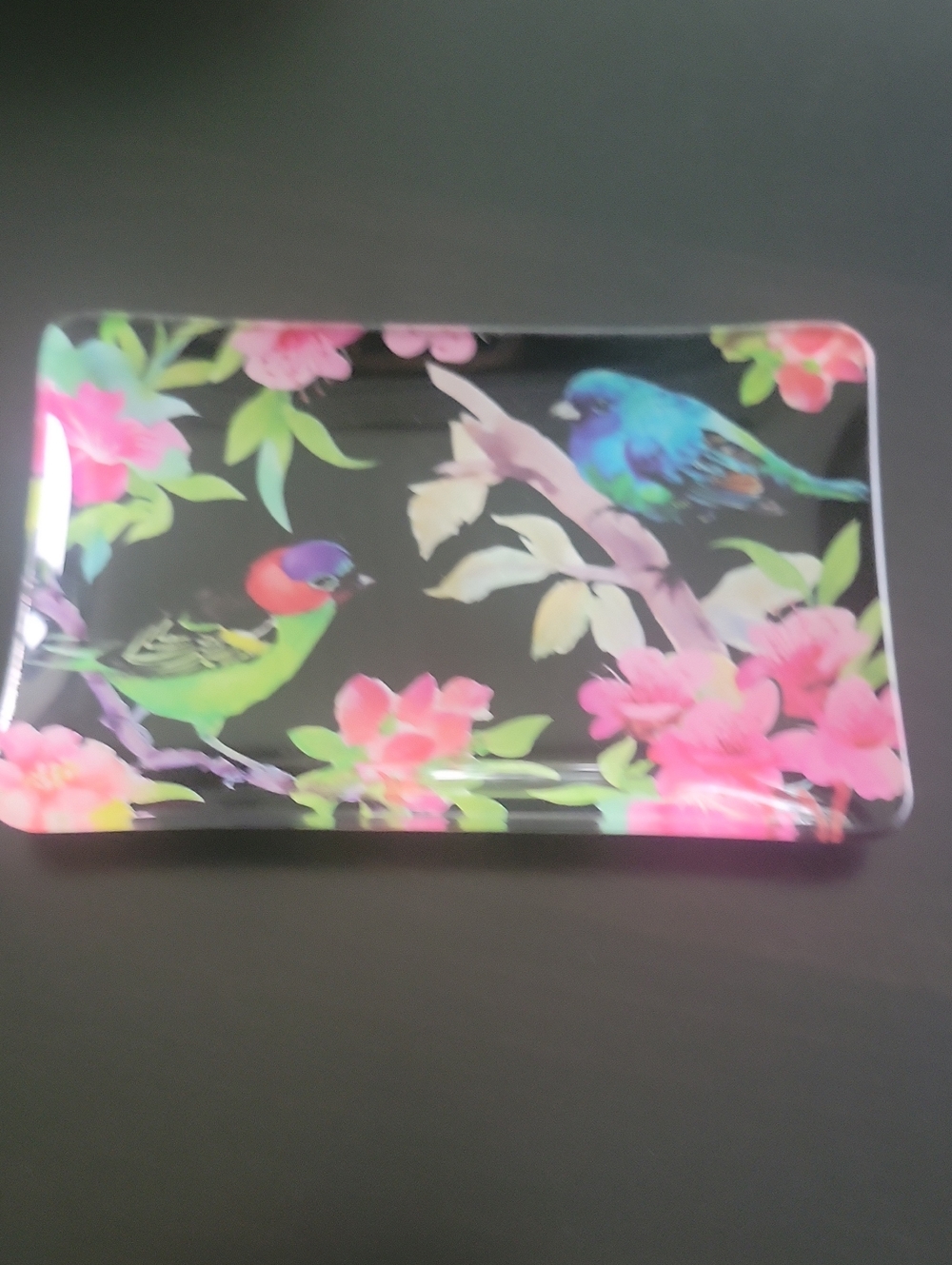Soap Dish Floral Bird Design Bath Accessory Tray. Nwt